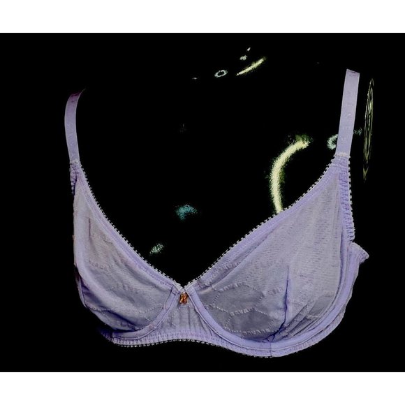 Savage X Fenty Flocked Logo Unlined Bra Women's 38B Lingerie By Rihanna - Picture 4 of 16